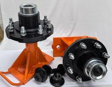 PAIR 8x6.5 Shipping Container Wheels Lug Bolt-On Spindle Kit with Handle 9000LB