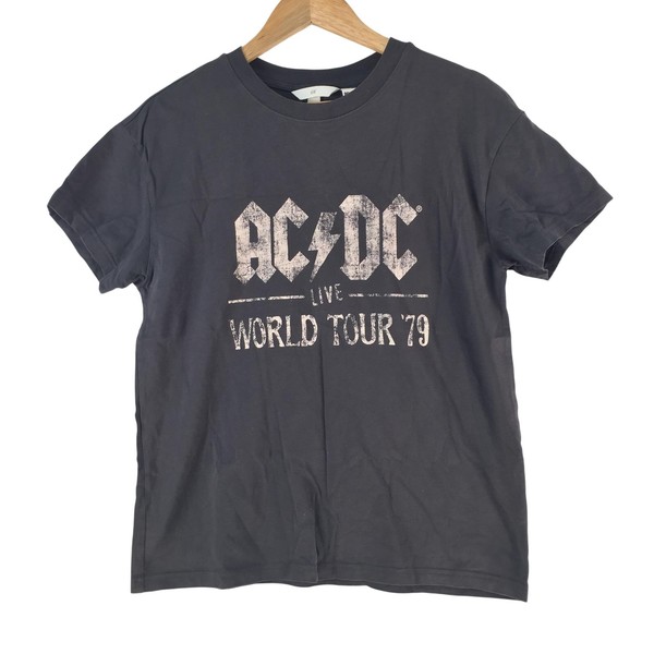 H&M Shirt Womens Size S Black AC/DC World Tour 79 Rock Band T-Shirt Tee 141202