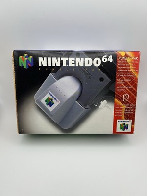 Nintendo 64 N64 Rumble Pak Pack Gray CIB Complete In Box Authentic Tested