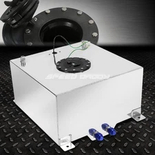 10-GALLON POLISHED ALUMINUM RACING/DRIFT/STREET FUEL CELL GAS TANK+LEVEL SENDER