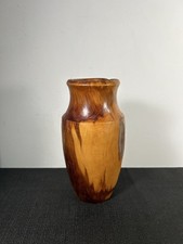 1992 Signed Red Cedar Wood Turned Vase Studio Art Paul W Handmade 7 1/2
