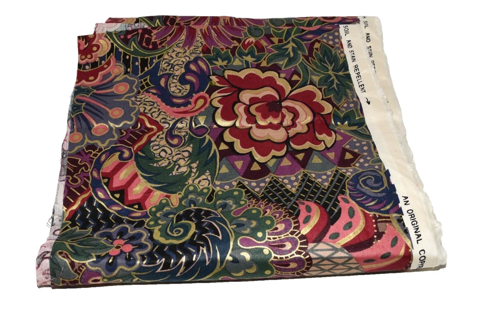 Tela vintage Mill Creek Telas El tesoro dorado floral 10" x 2 yardas 19" Foto 2 de 4