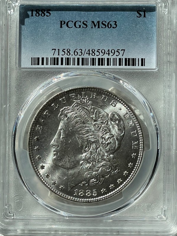1885 $1 PCGS MS63 Morgan Dollar -FREE SHIPPING-