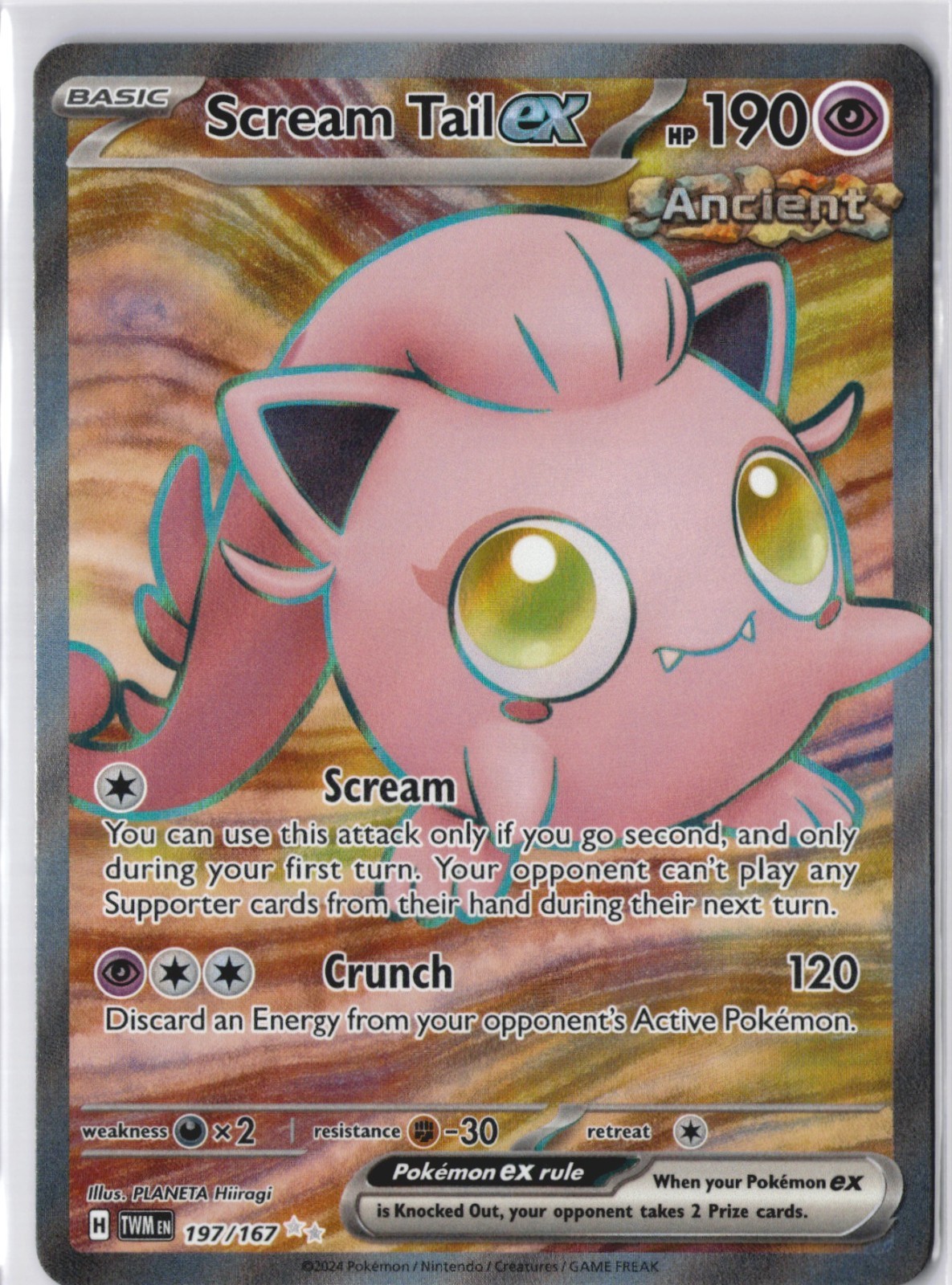Scream Tail ex 197/167 TWM Twilight MasqueradeFull Art NM Pokemon Card