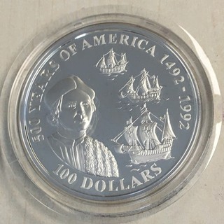 Künker: Cook Islands 100 Dollar 1992 500 Jahre Amerika Columbus 5 Unzen PP