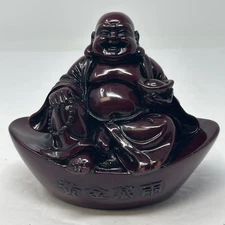 Happy Buddha Figurine. Heavy. Unsure Of Material