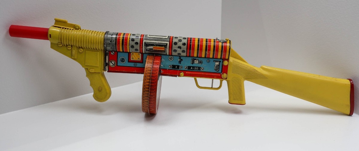 Marx G-Man Wind Up Submachine Gun Tommy Gun Tin Toy 1930s Vintage