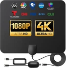 TV Antenna Indoor Digital Amplified HD 1080p VHF UHF Signal Free Local Channels