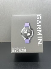 NEU Garmin Lily 2 Active, silber mit lila Jasmin Silikonband 010-02891-01
