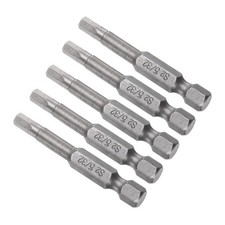 5 x Hex Screwdriver Bits 5/32" Hex 50mm 1/4" Shank Steel Magnetic Power Drill