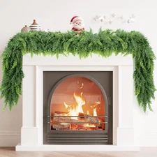 6 FT Christmas Garland, Cedar Garland -Realistic Artificial Christmas Garlands f