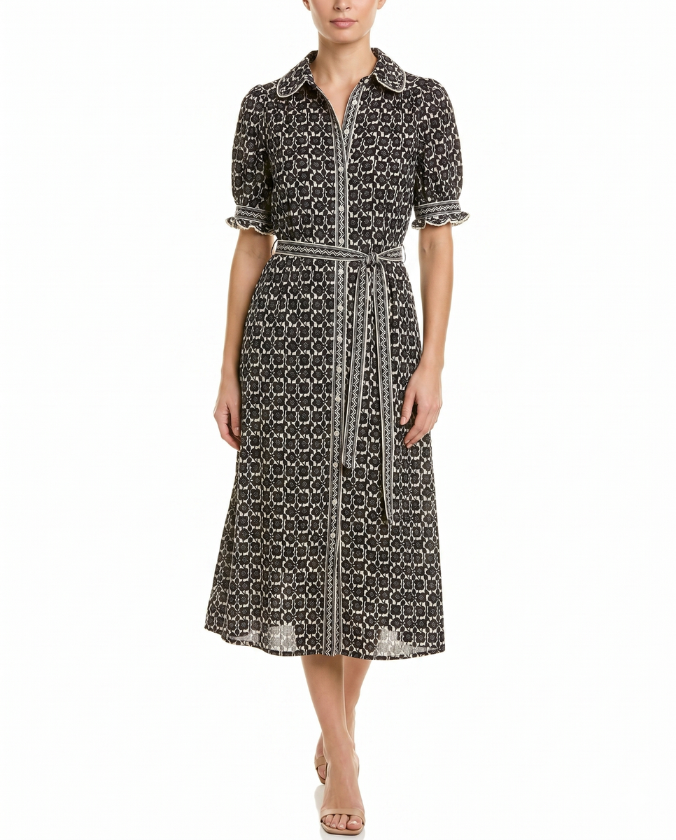 fit and flare formal midi dress Fit & Flare Poplin Midi Dress