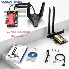 WAVLINK PCIe WiFi 6E Network Card Tri-Band 5400Mbps BT5.3 for PCI-E X1/X4/X8/X16