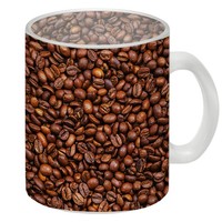 Glas Tasse Mit Kaffeebohnen Motiv