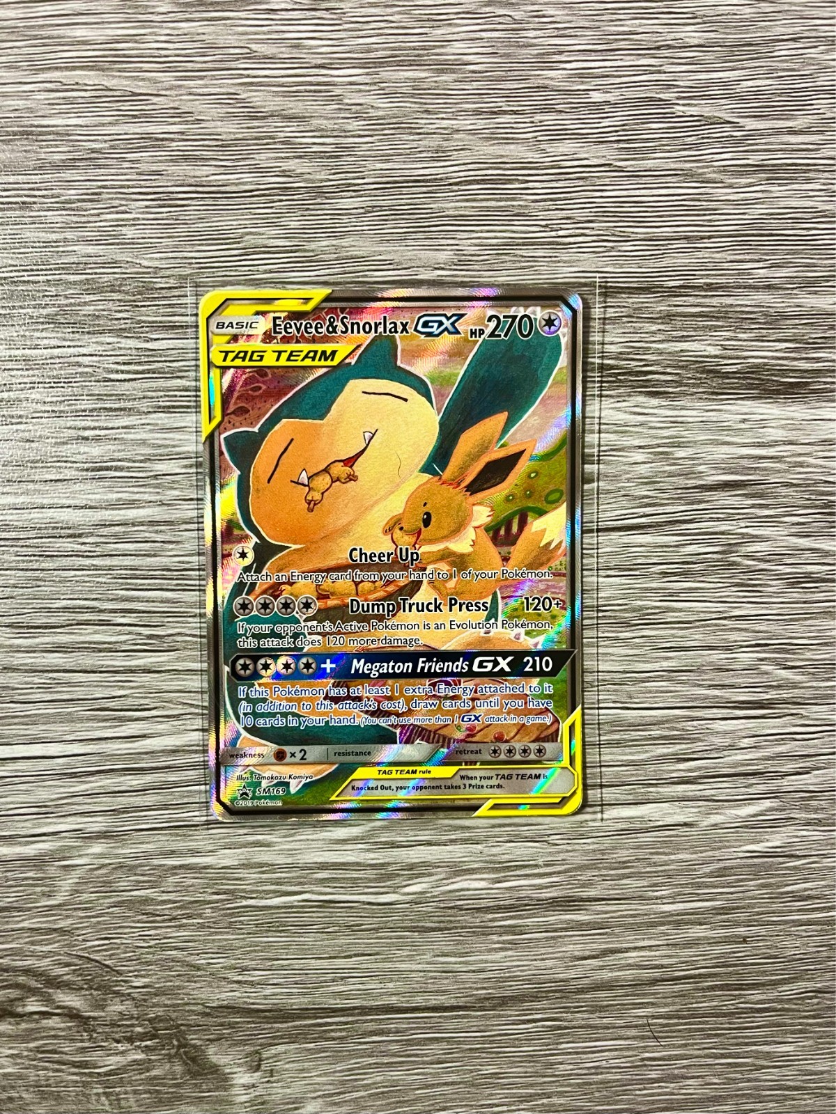 Pokemon Eevee & Snorlax GX SM169 Sun & Moon Tag Team Holo Promo 🔥🔥🔥