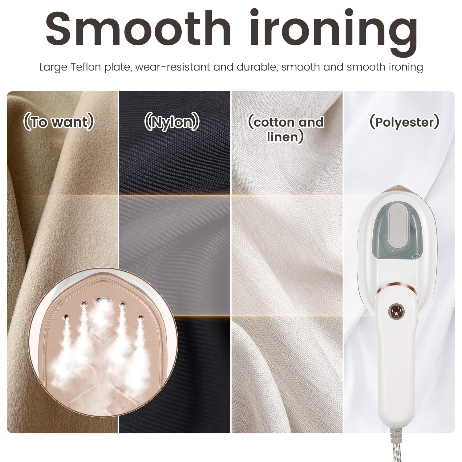 1100 W Clothes Steamer Portable Iron LCD Screen Powerful Steam Clothing 2 in 1