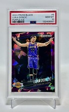 2024 Prizm Black Luka Doncic Purple Ice PSA 10 #7/149 Jersey #77 Lakers