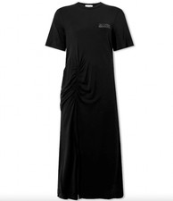 $155 Ganni Black Software Ruched Shirt Dress size Large