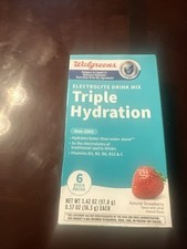 - Electrolyte Drink Mix Triple Hydration 6 Sticks Natural Strawberry -