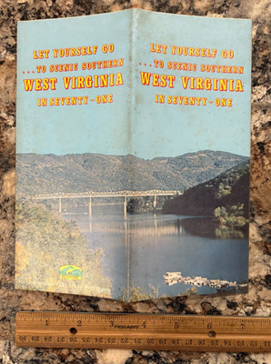 Q  VINTAGE 1971 Come Visit SOUTHERN West Virginia Travel Brochure & Map PHOTOS