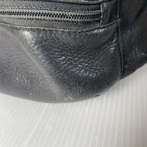 Marsupio in vera pelle nero marsupio organizer viaggio vacanze - Foto 2 di 6