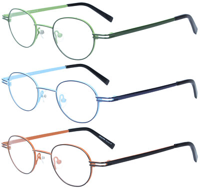 Retro Metall-Lesebrille HERMINE 0,00 bis +4,00dpt, optional mit Blaulichtfilter