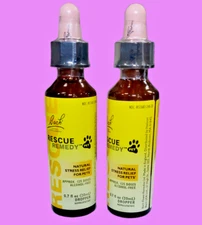 PET Bach Rescue  remedy,  0.7 fl. oz (20 ml) EACH bottle, for PET,   2 pack