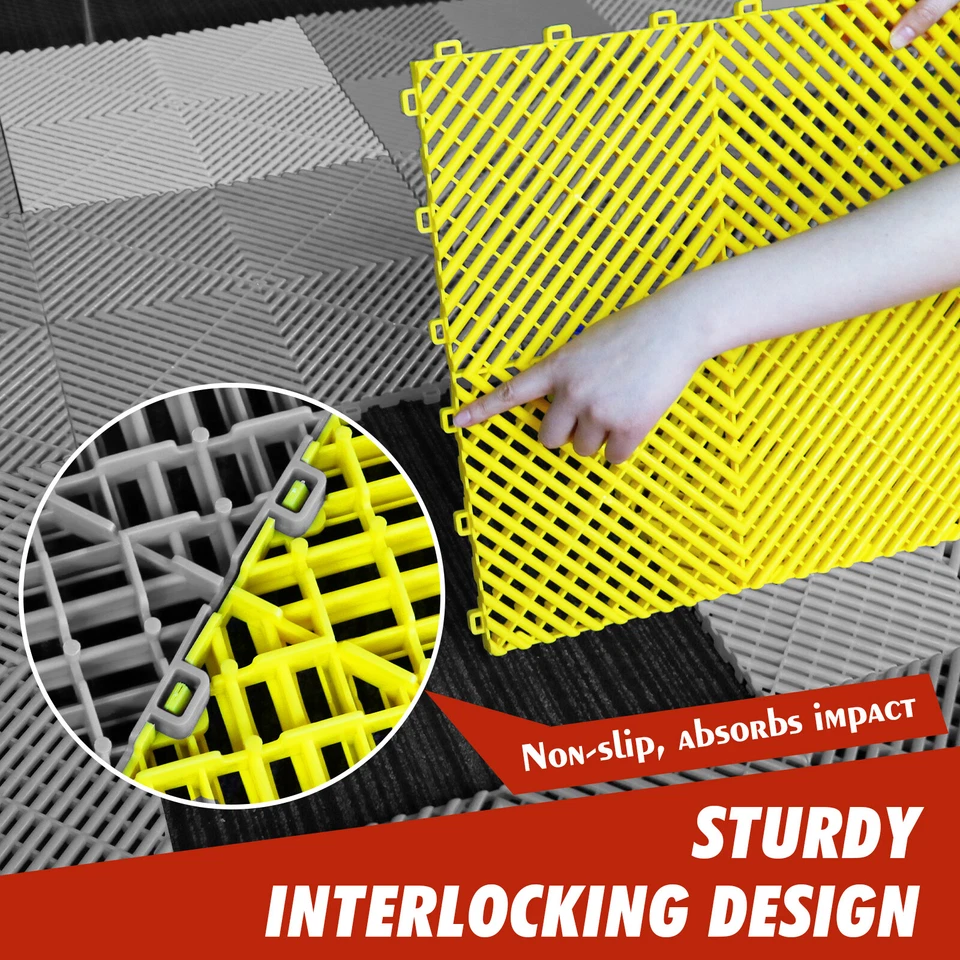 25/50 Packs Interlocking Garage Floor Tiles Vented Water Drainage 15.7x15.7'' - Image 4 of 4