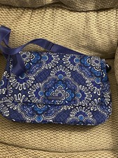 Vera Bradley Blue Tapestry Messenger Laptop Bag