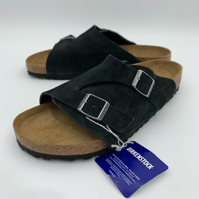 Birkenstock New w/ Box Zürich Black Suede Leather Narrow Width Birkenstock New w/ Box Zürich Black Suede Leather Narrow Width