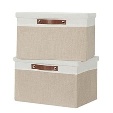 Foldable Storage Bins With Lids 2pack Large Storage Baskets With Lid Fabric St