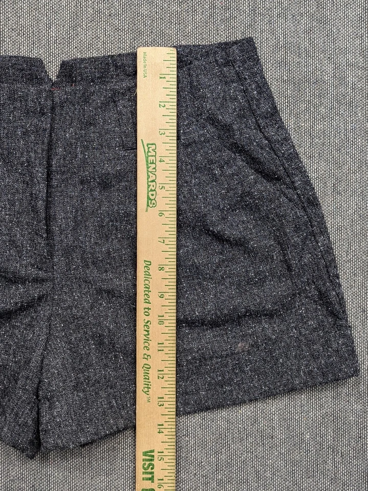 Pantalones Cortos ELLE Mujer Talla 8 Tiro Medio Chino Plisado 3.5" Entrepierna Gris Tweed Oscuro Foto 4 de 4