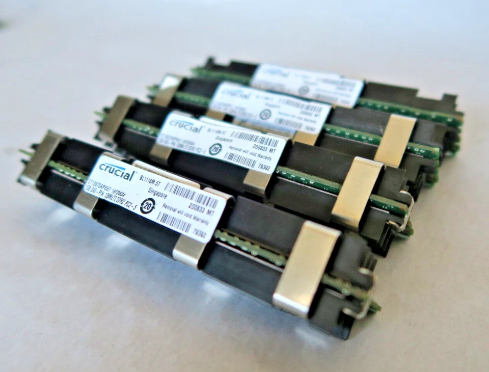 6 GB DDR2 PC2-5300F (6 x 1 GB) Crucial Qimonda Paired Memory Apple Mac Pro A1186 - Image 2 of 4