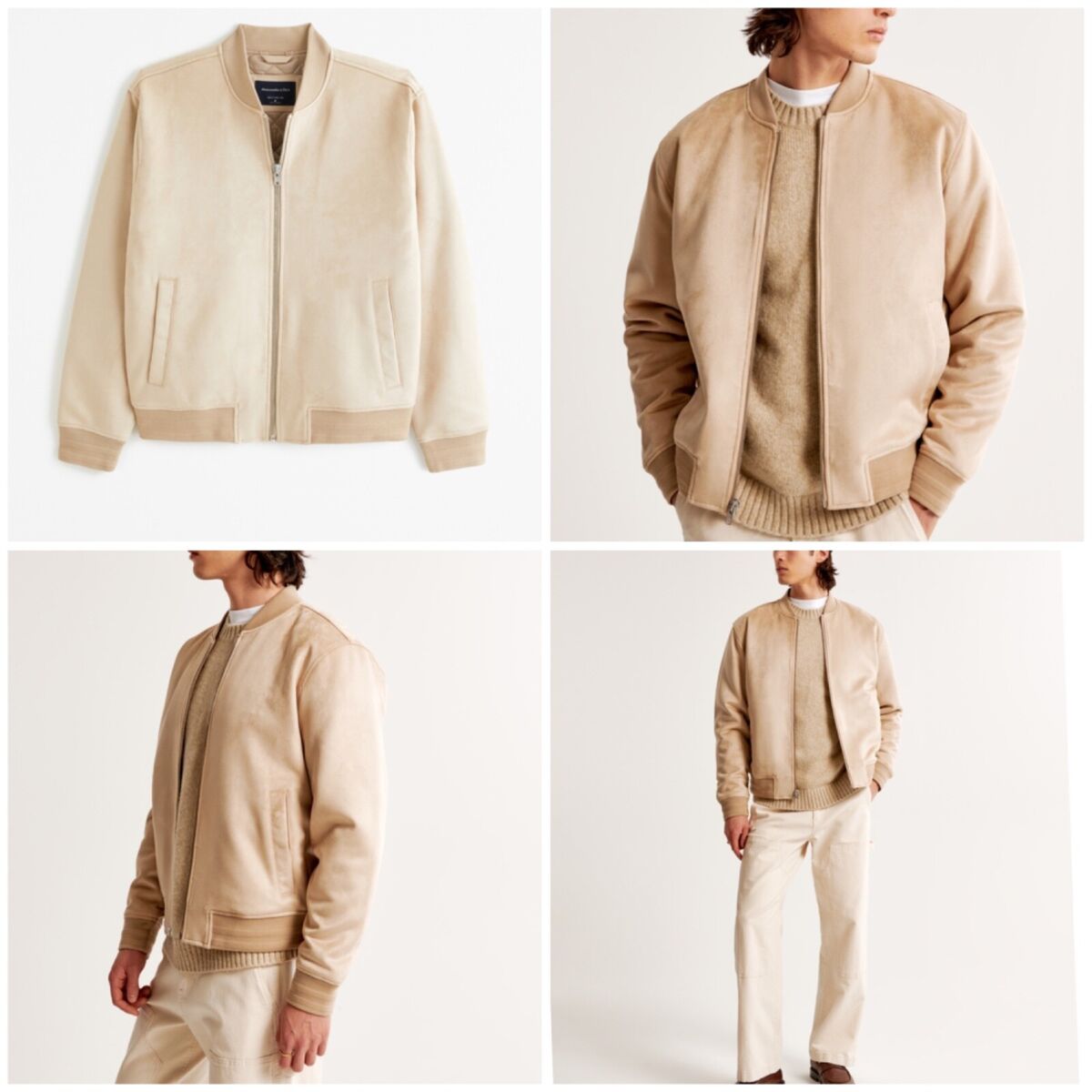 NWT ABERCROMBIE &FITCH MEN'S Vegan Suede Bomber Jacket | XXL NWT ABERCROMBIE &FITCH MEN'S Vegan Suede Bomber Jacket | XXL