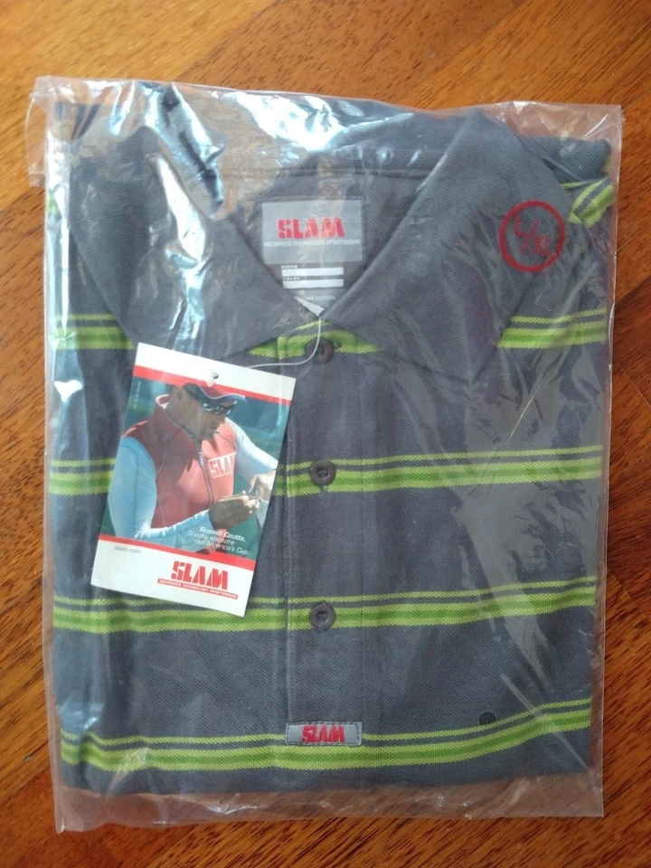Polo Slam maniche lunghe a righe cotone 100% tagli L/XL S/M - Immagine 2 di 4