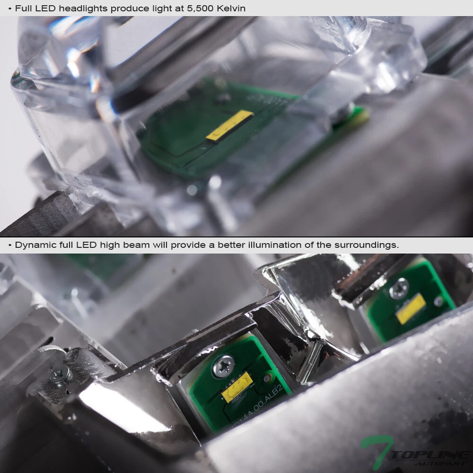 Topline For 14-21 Toyota Tundra Full LED Sequential Projector Headlights - Black - Image 4 of 4