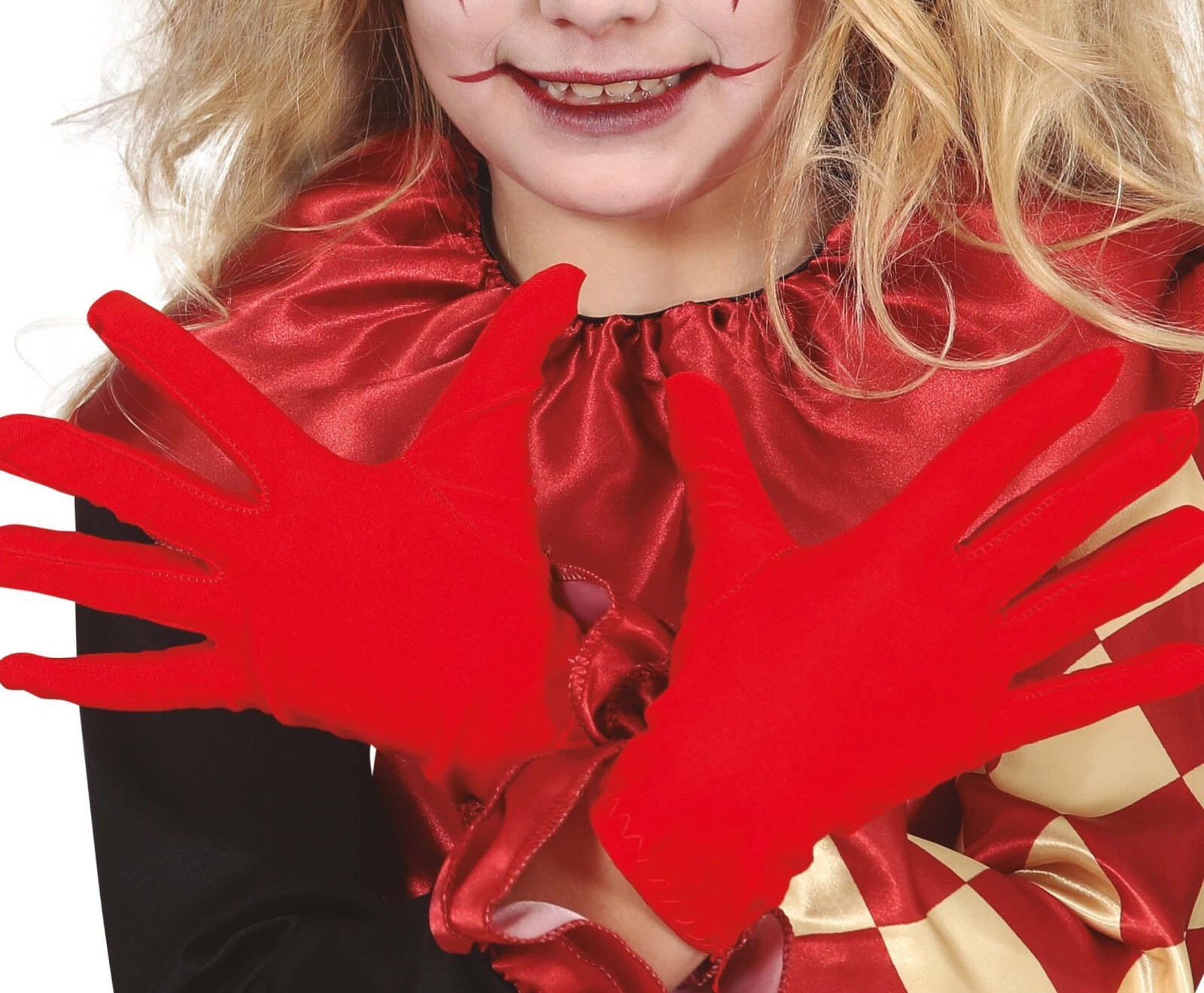Red Kids Short Gloves Fancy Dress Dance Party Costume Halloween Christmas