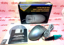 HighMark 3-BUTTON SCROLLING WHEEL MOUSE 98530 WIRED, USB PS/2 ADAPTER, SILVER