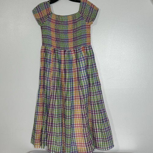 Crewcuts Girls Midi Party Dress Rainbow Multi Color Mini check Size 12