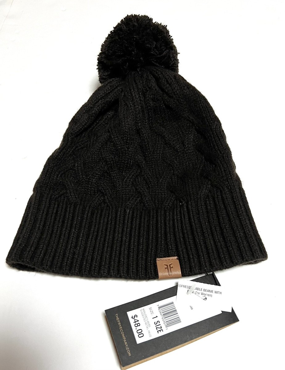 Frye Women Brown Hat Beanie with Pom Winter One Size | eBay display picture 3