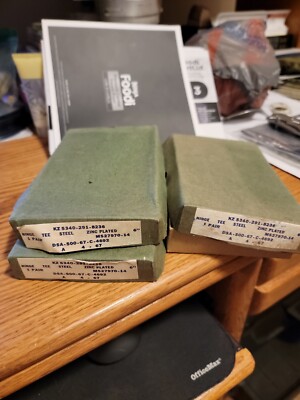 U.S. G.I. 6   Steel Tee Hinge, 3 pack!!! (6 total hinges) NOS. + 200 US screws