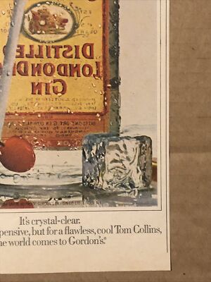 1979 Gordons London Dry Gin VTG 1970s 70s PRINT AD Flawless Cool