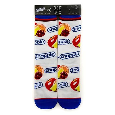 Odd Sox Snapple Crew Socks Mens Womens Fruit Drink Logo Fun Novelty Gift
