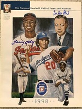 LARRY DOBY LEE MACPHAIL SIGNED 1998 HALL OF FAME YEARBOOK DON SUTTON ROGAN DAVIS