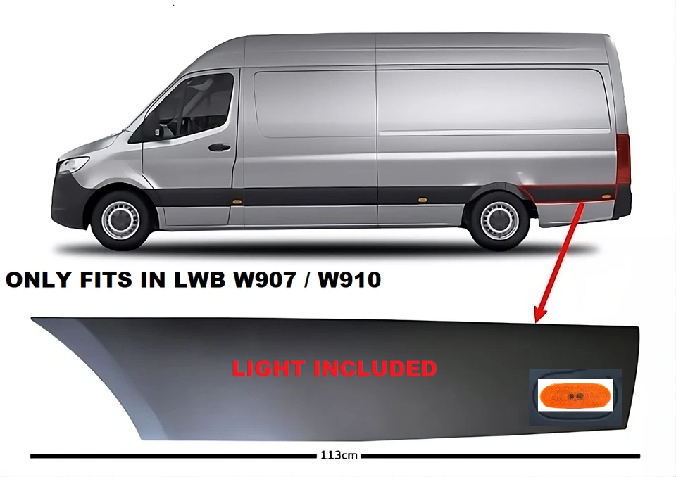 For Mercedes Sprinter 2018-2025 Plastic Protective Strip Light Left Side 113CM - Image 2 of 4