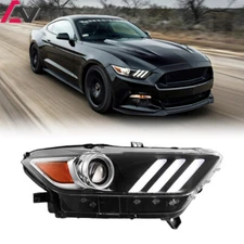 Passenger Right Projector Headlight For 2015-17 Ford Mustang HID/Xenon LED Lamp