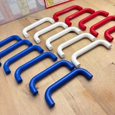 Lot 16 Vtg Amerock Red White Blue Plastic Drawer Pulls, 4.25  Retro 80s