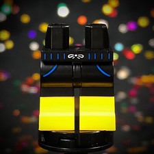 NEW LEGO Black Yellow Boots Silver Bow Blue Pockets Minifigure Legs Printed
