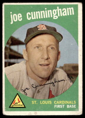 1959 Topps #285a Joe Cunningham St. Louis Cardinals VG-VGEX wrinkle 
