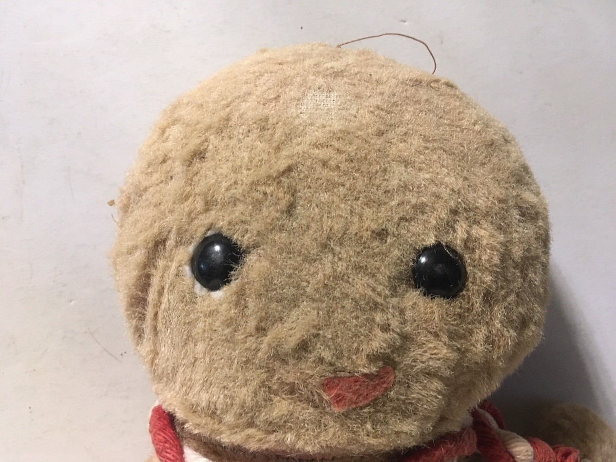 Vtg Plush Gingerbread Man Stuffed Animal Doll 16” Antique